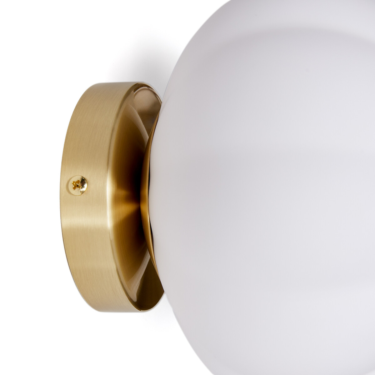 Applique ou plafonnier, en laiton et verre opaline, AMIA blanc/laiton, LA REDOUTE INTERIEURS