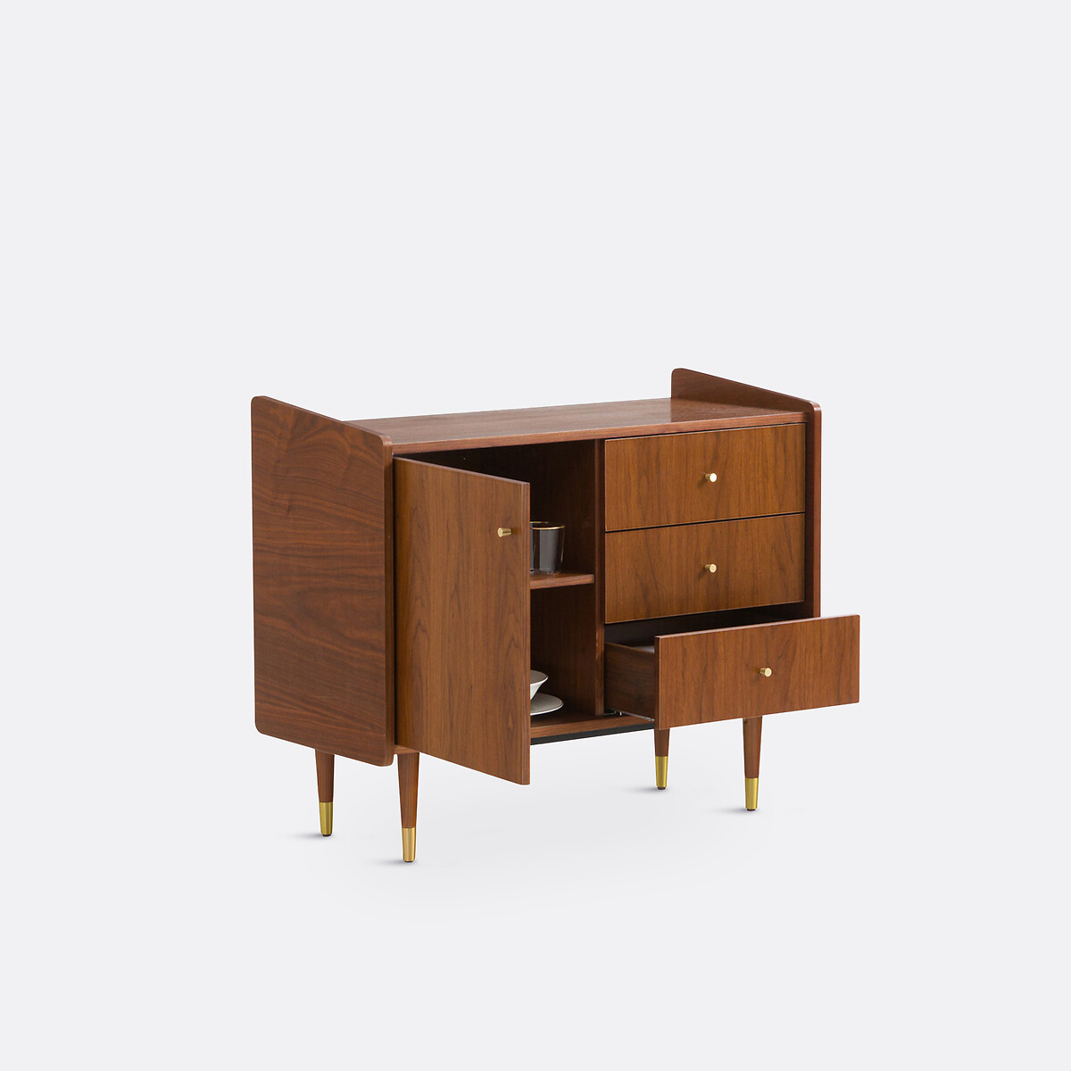 Klein vintage buffetkast in fineernotenhout, Ronda notenhout, LA REDOUTE INTERIEURS