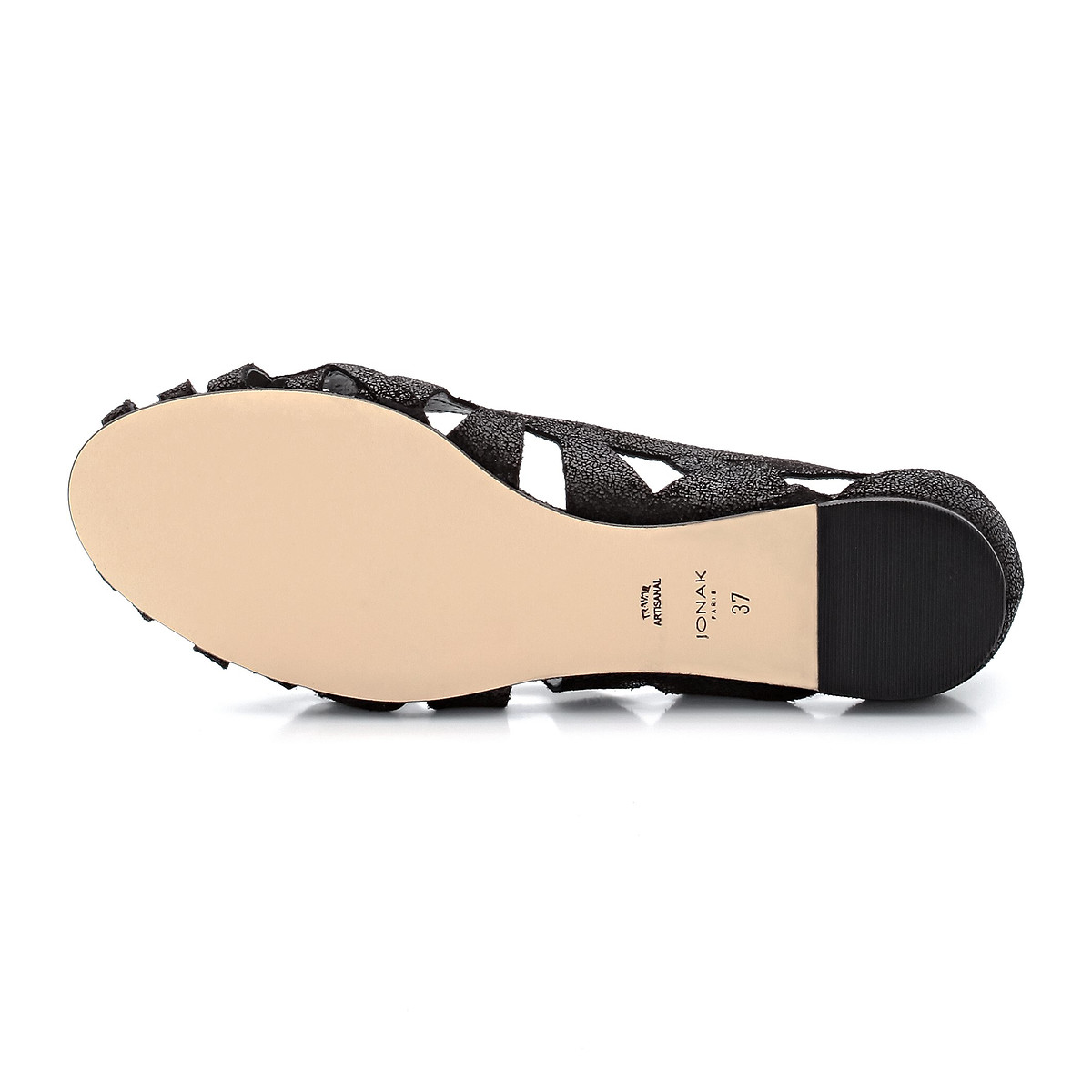 Deray Openwork Ballet Flats in Leather black, JONAK
