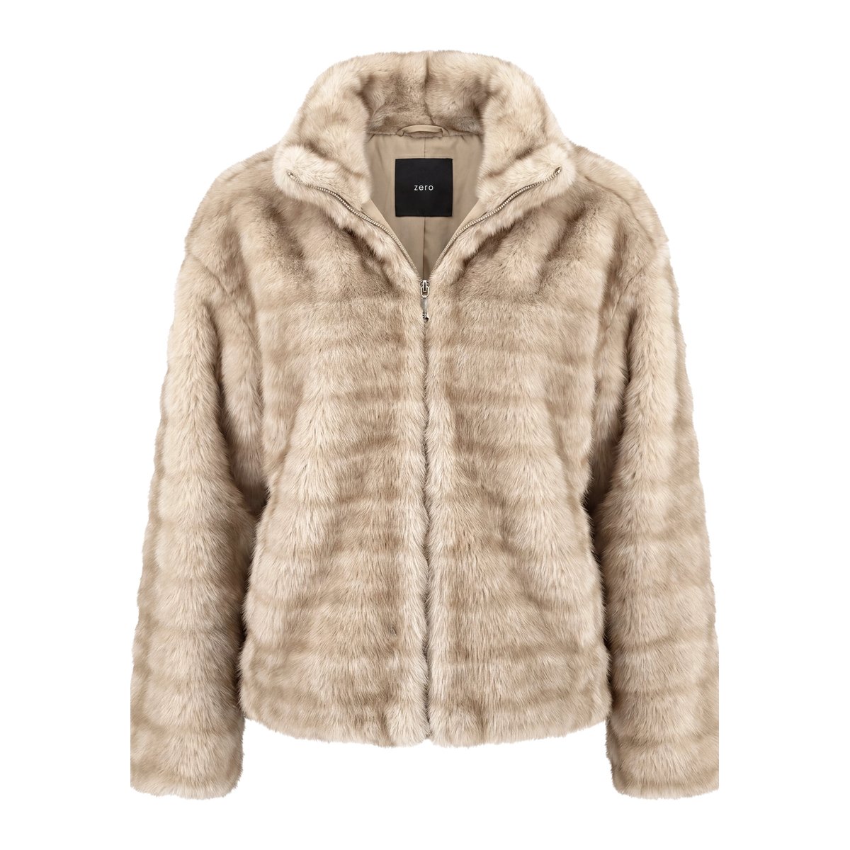 Veste en peluche à fermeture zippée cream/brown, ZERO