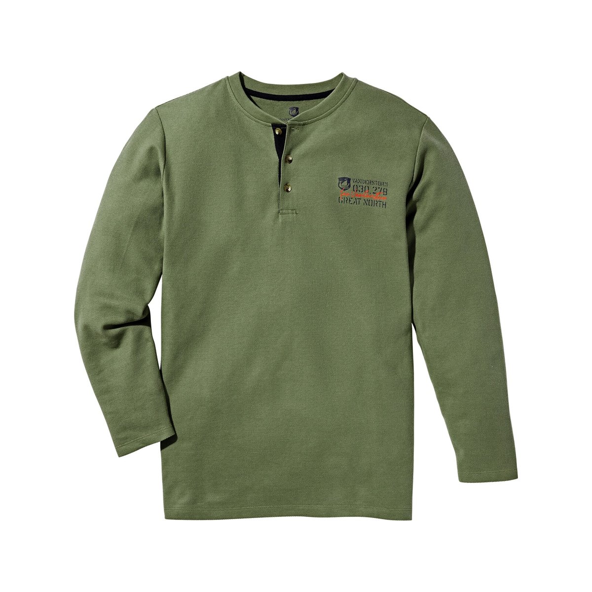 T-shirt à manches longues IVOR olive, JAN VANDERSTORM