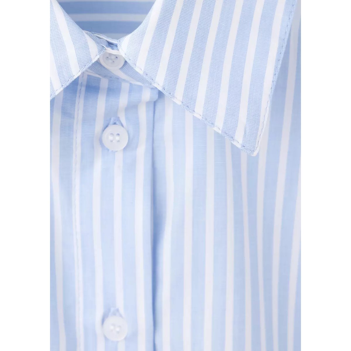 Chemise à rayures, manches trois-quarts bleu ciel, MANGO