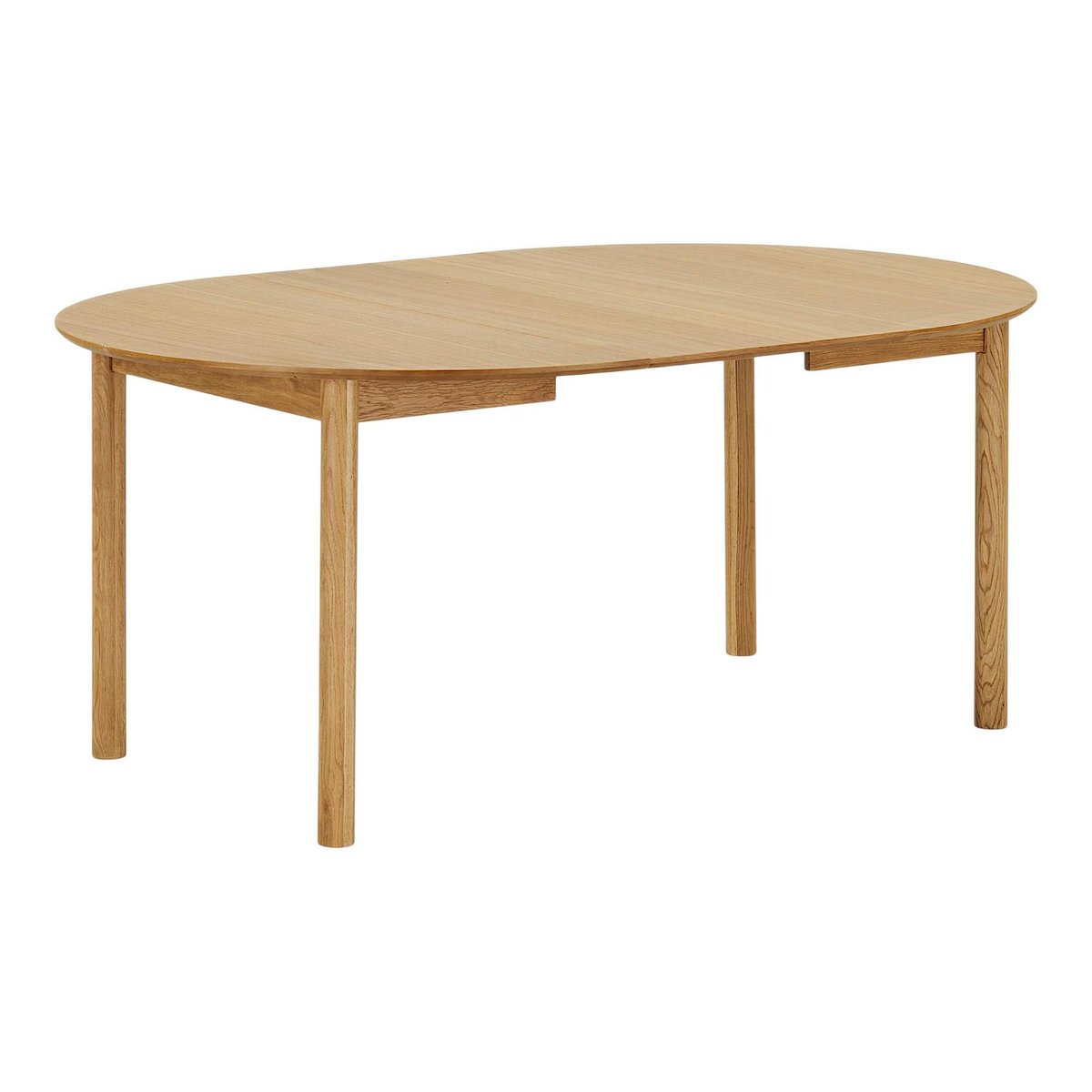 Table ronde placage bois de chêne ø120 + 2 rallonges TARAZ bois naturel, PIER IMPORT
