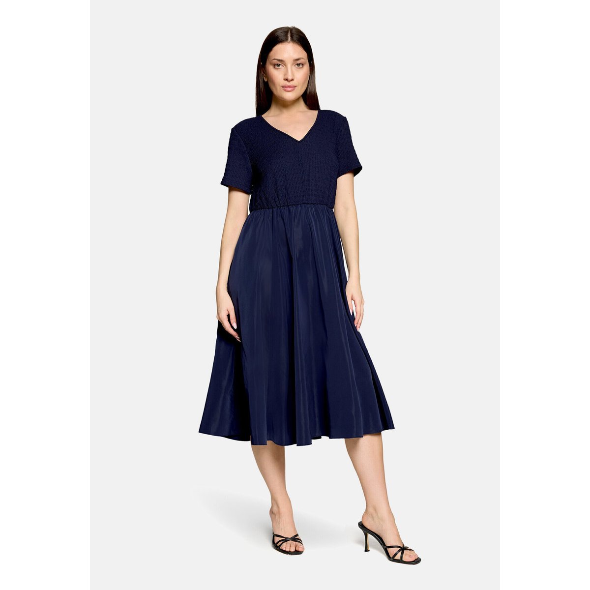 Robe longueur midi à poches extérieures maritime blue, CARTOON