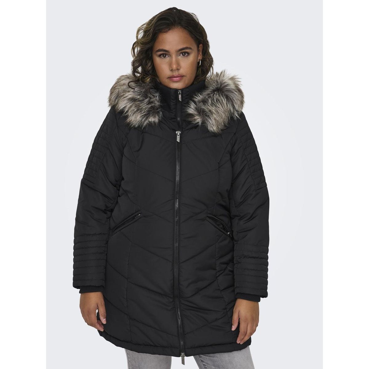 Manteau Manteaux Capuche Poignets côtelés black 1, ONLY