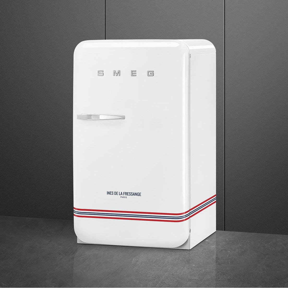 Mini réfrigérateur 1 porte poignée à gauche FAB10 décoré / spécial brillant, SMEG