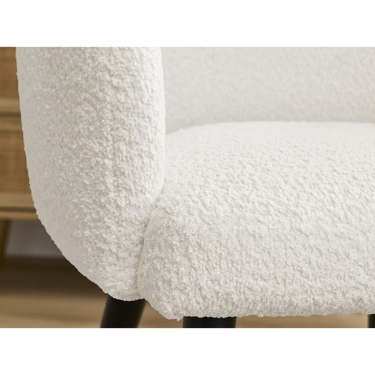Chaise tissu bouclette, SOPHIE blanc, BOBOCHIC