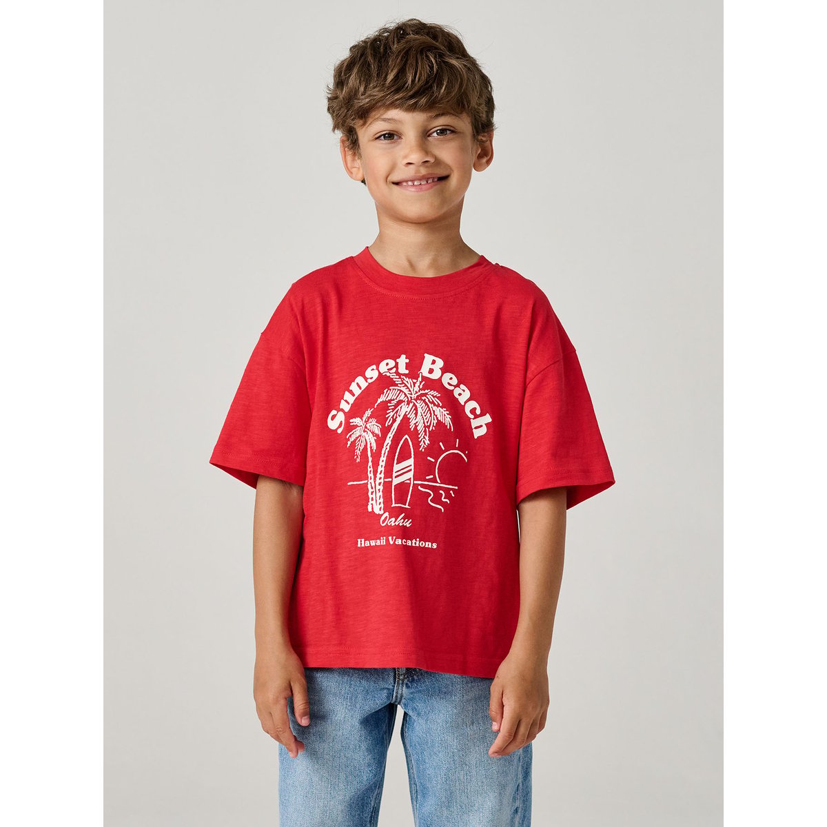 T-shirt imprimé rouge, VERTBAUDET