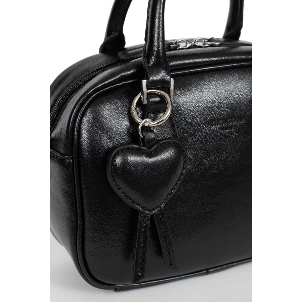 Sac porté main 2 poignées JADE noir, HEXAGONA