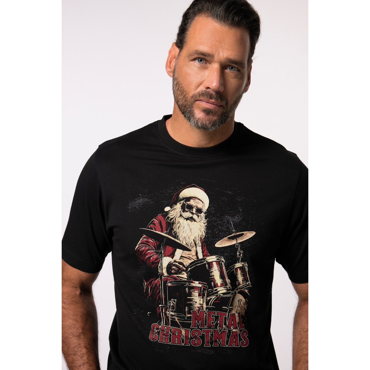 T-shirt. Manches courtes et col noir, JP1880