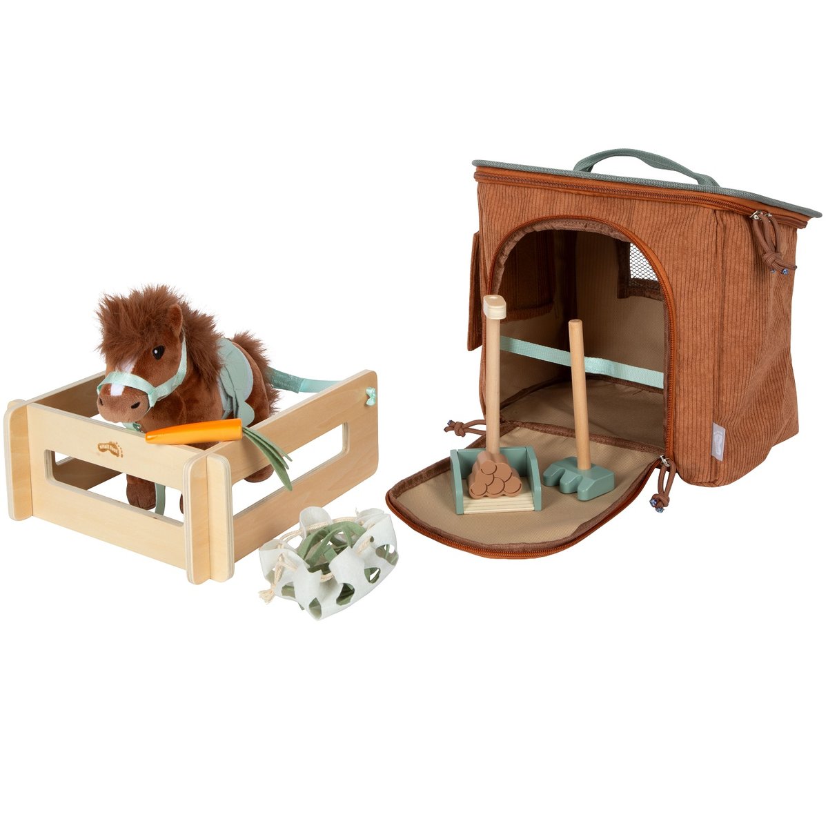 Cheval avec écurie et accessoires beige, SMALL FOOT COMPANY