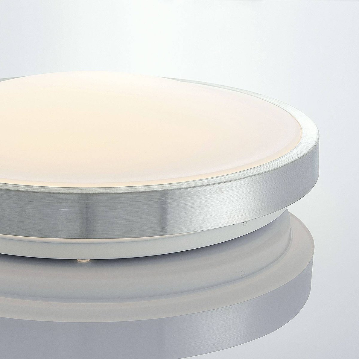 Plafonnier en aluminium moderneLED, Emelie aluminium, blanc, LINDBY