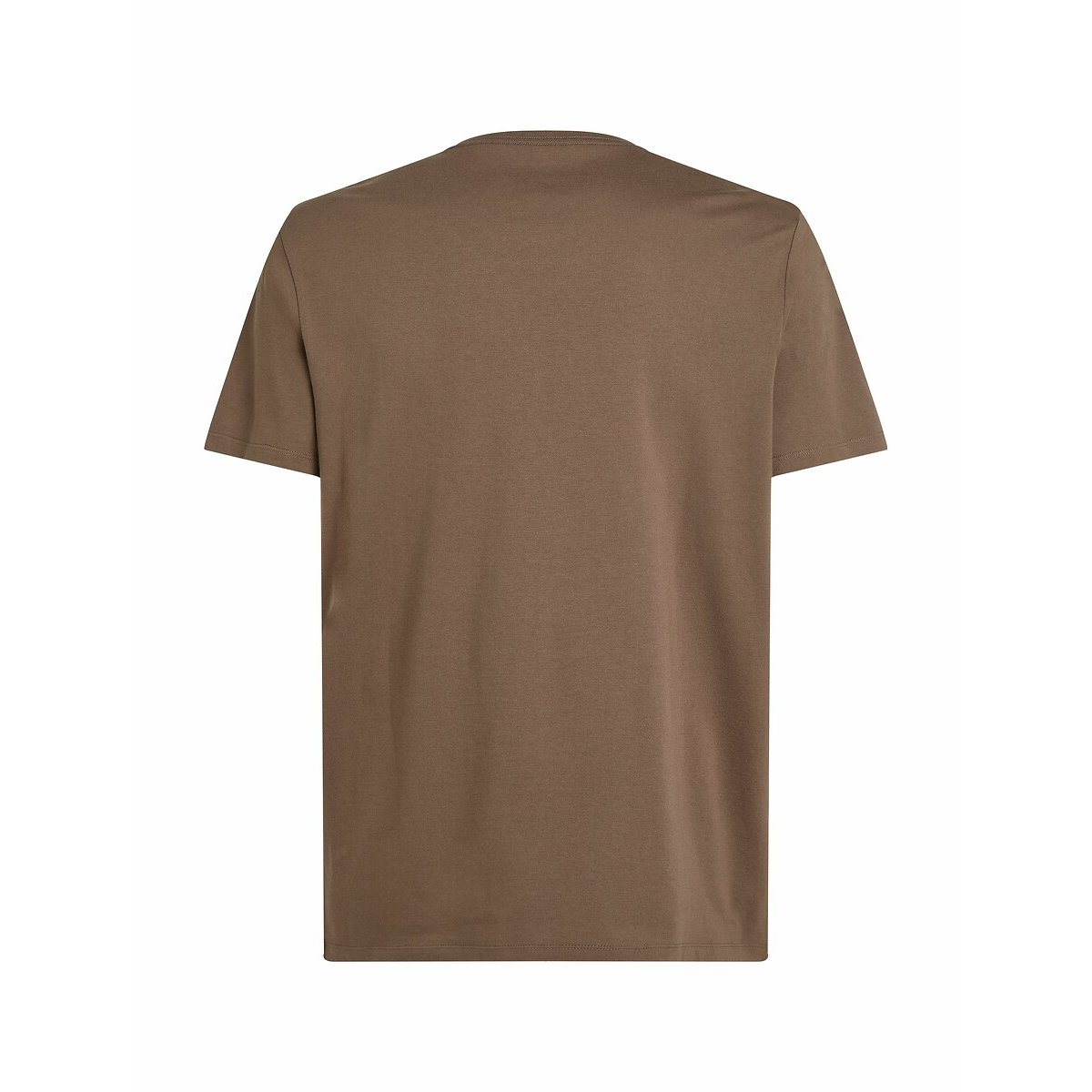 T-shirt à manches courtes col rond, logo devant marron, CALVIN KLEIN JEANS
