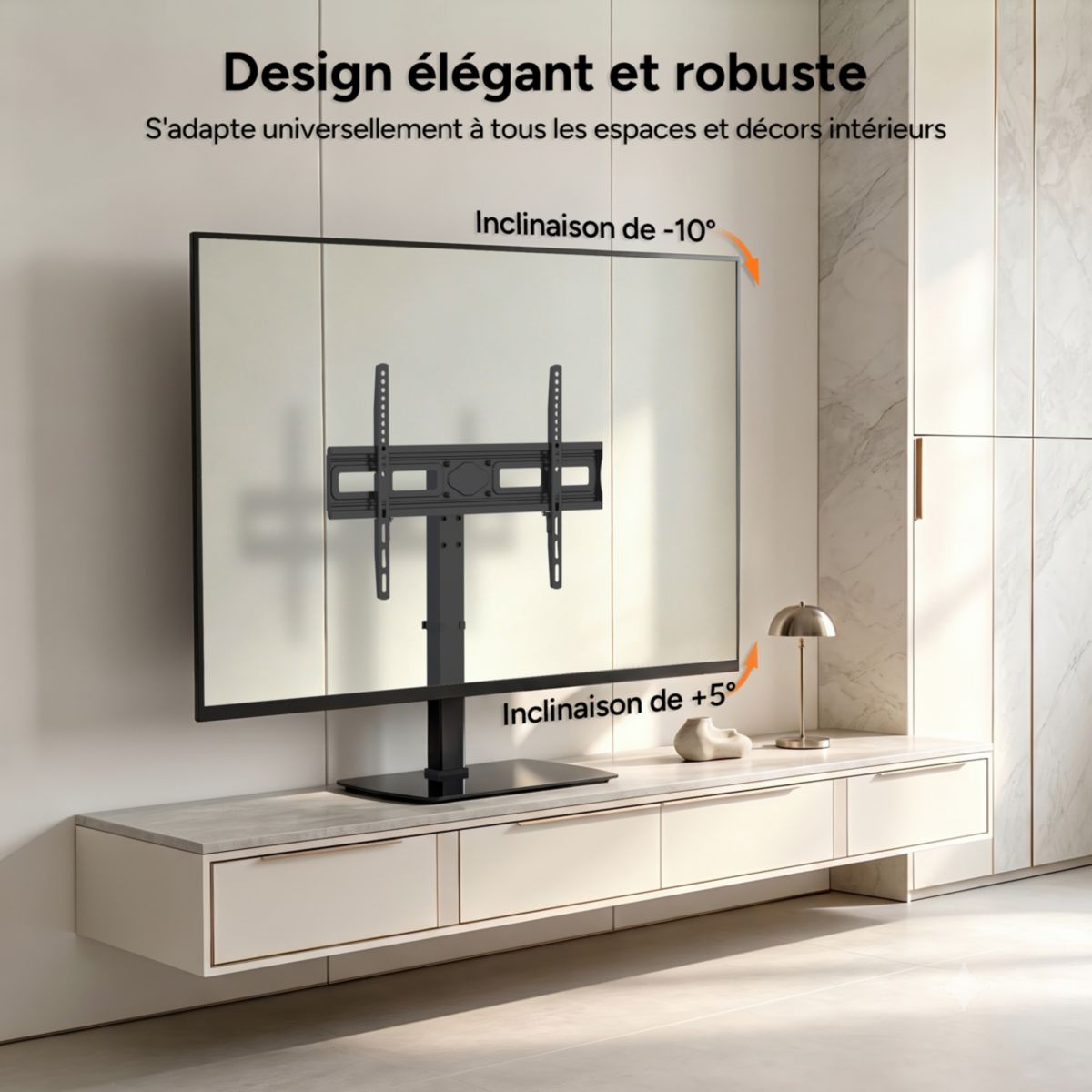 Pied TV télé 40''-65'' couleur unique, ESSENTIEL B