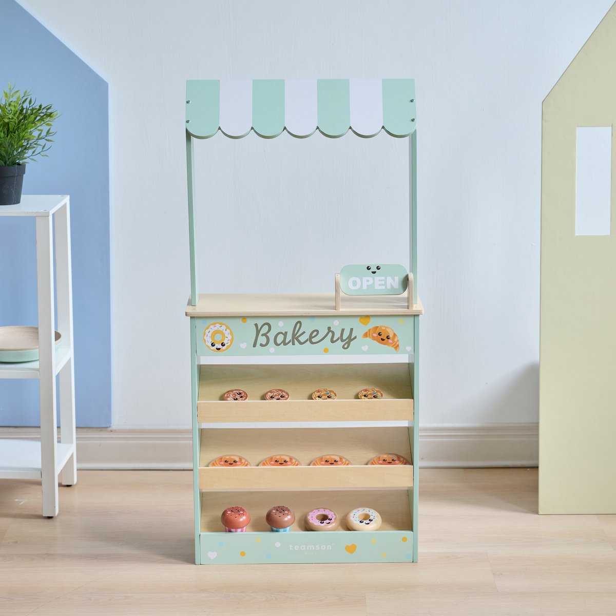 Stand de Boulangerie en Bois avec 12 Pâtisseries, JOLLY PALS vert, TEAMSON KIDS