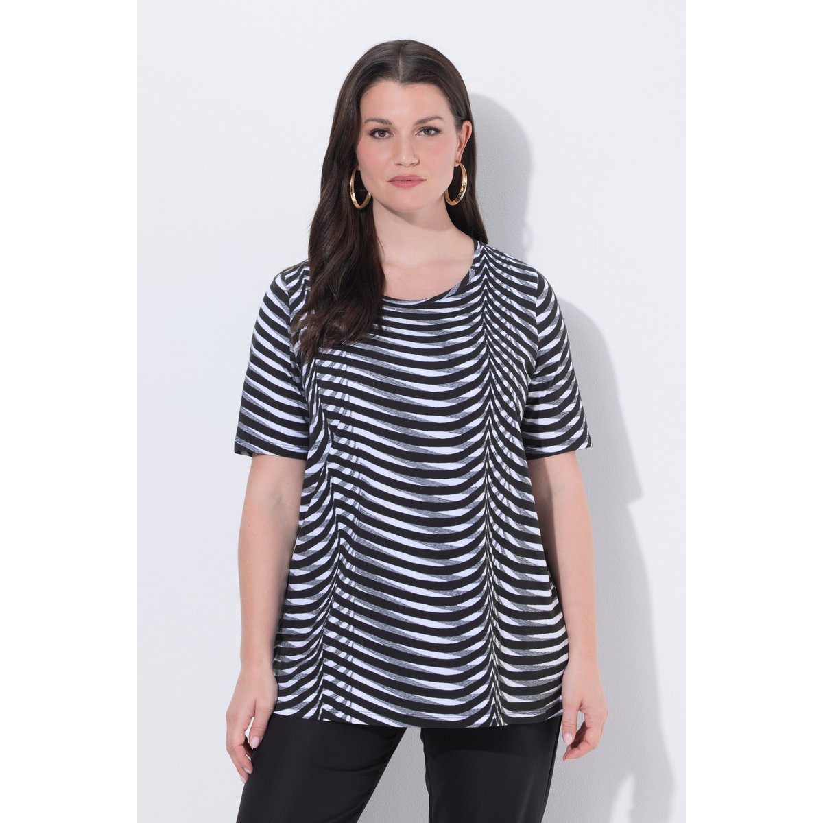 T-shirt en coton Pima blanc neige, ULLA POPKEN