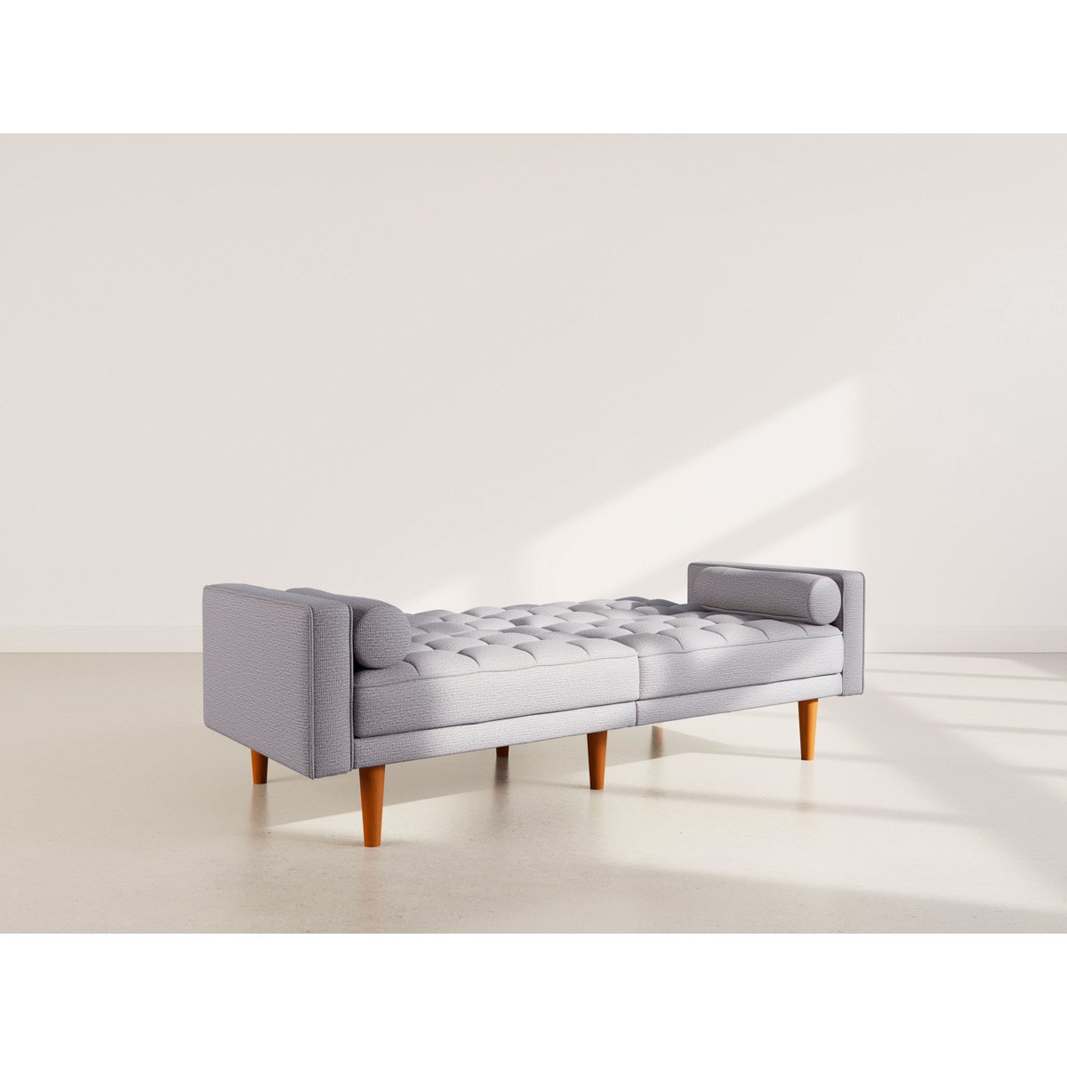 Banquette convertible clic-clac tissu texturé, SUZANNE gris clair, BEST MOBILIER