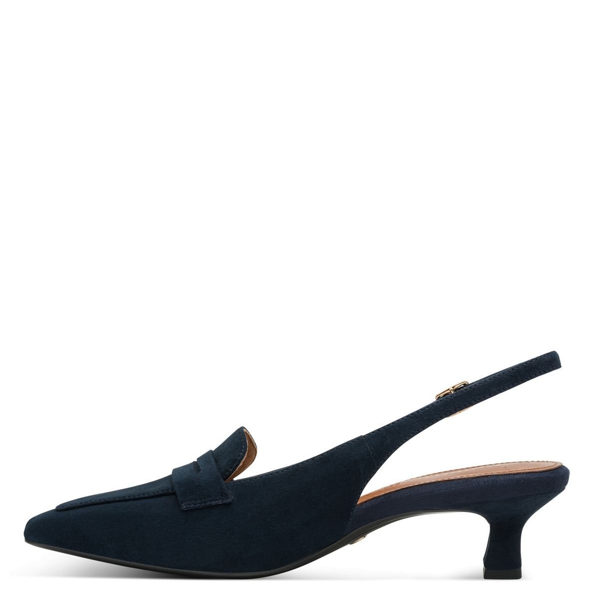 escarpin en cuir bleu marine, TAMARIS