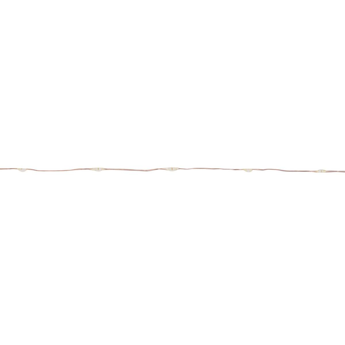 Guirlande lumineuse d'intérieur 10 m 200 LED blanc chaud fil cuivre lumière fixe avec minuteur à piles blanc chaud, ATMOSPHERA