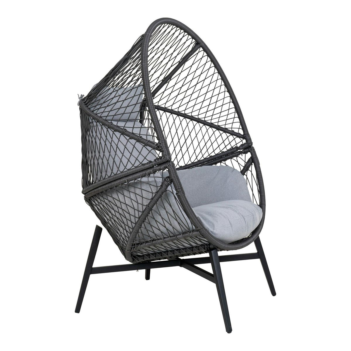 Fauteuil œuf sur pieds finition noire SOUTH BEACH noir, PIER IMPORT