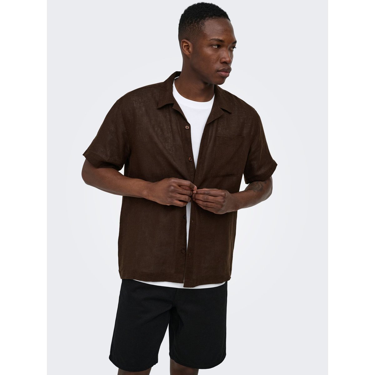 Chemise De Vacances coffee bean, ONLY & SONS