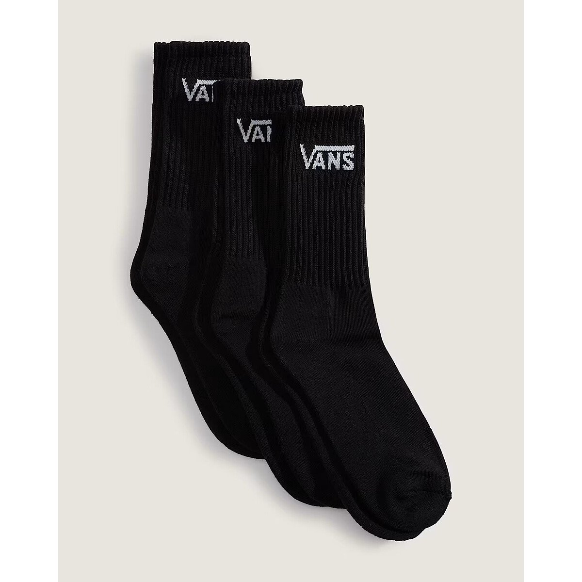 Pack of 3 Pairs of Crew Socks black, VANS