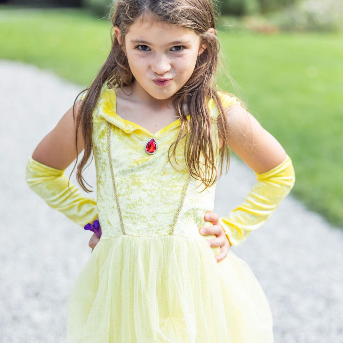 Déguisement enfant – Robe princesse Belle du Château jaune, GREAT PRETENDERS