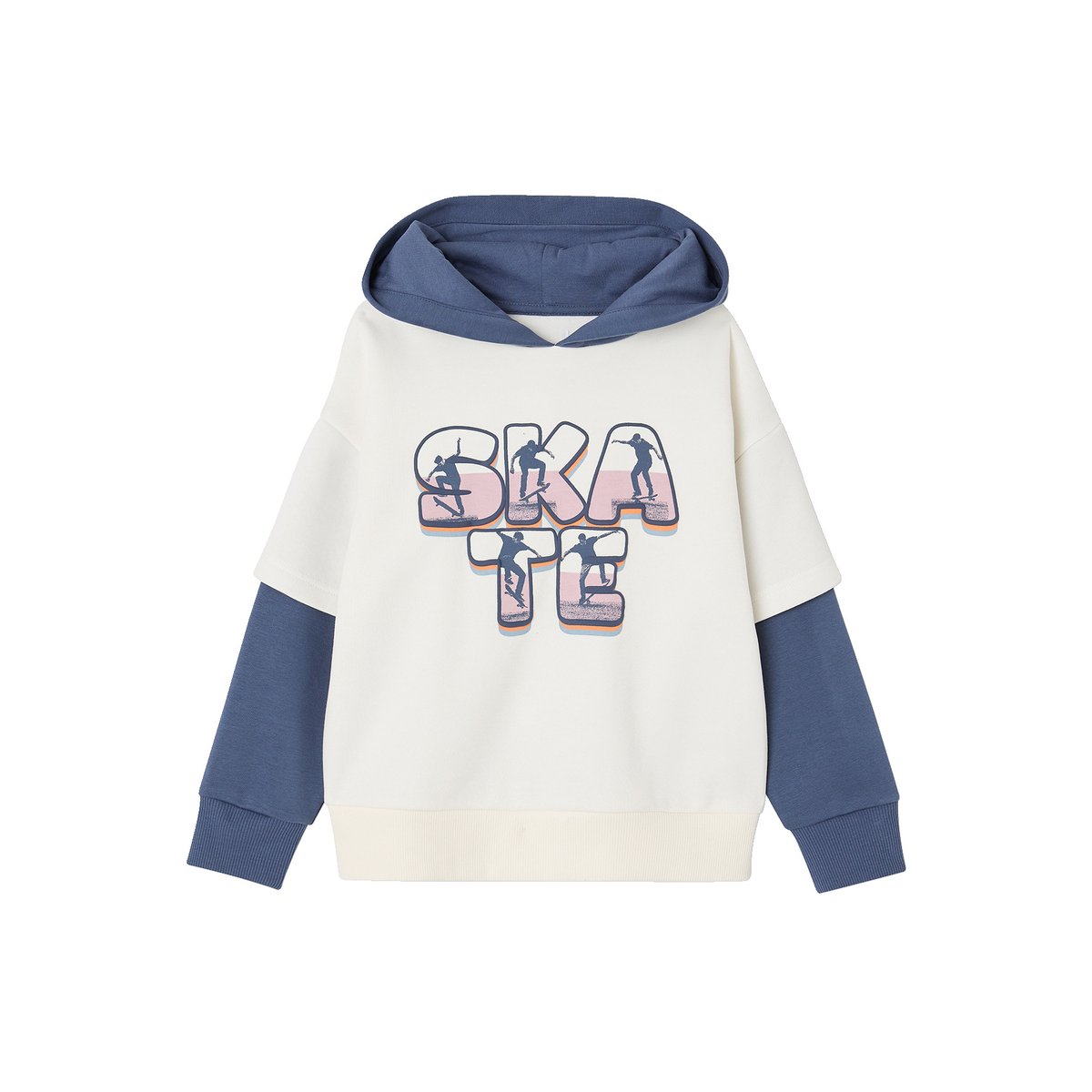 Sweat à capuche écru, VERTBAUDET