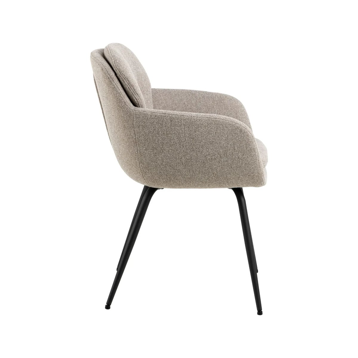 Chaise de salle à manger pieds métal assise tissu - MARTA beige, HELLIN, DEPUIS 1862