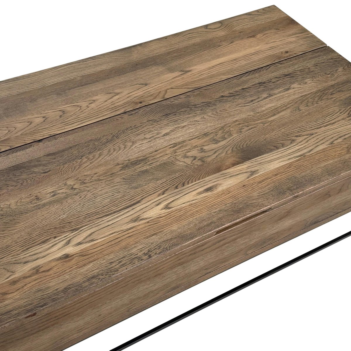 Table basse relevable en bois massif et métal avec rangement style industriel contemporain HUDSON bois naturel, PIER IMPORT