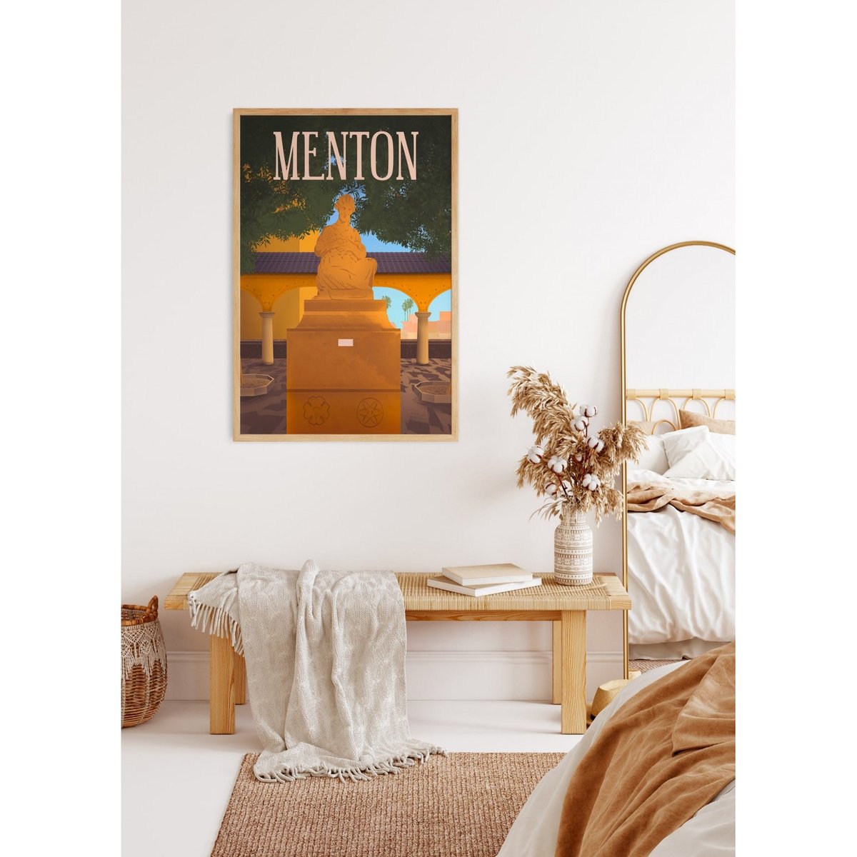 Affiche ville Menton blanc, L'AFFICHERIE