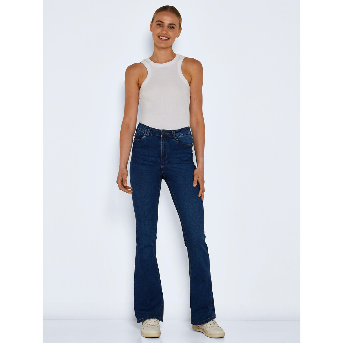 Jean flare, taille haute medium blue, NOISY MAY