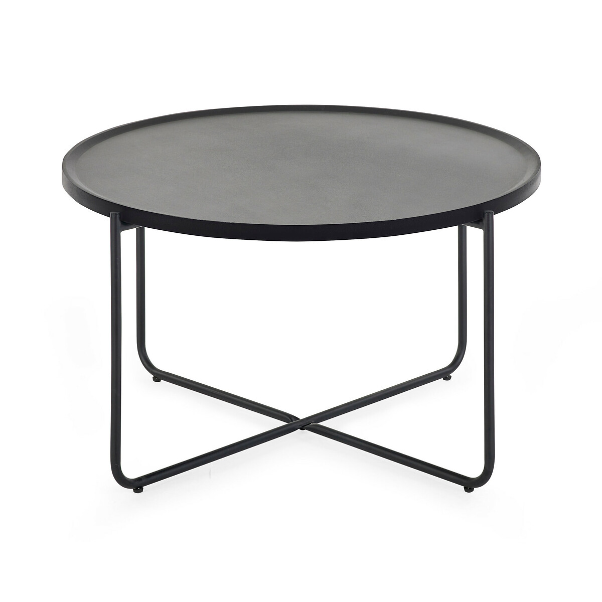 Sarina Metal Round Coffee and Lamp Table Set black, SO'HOME