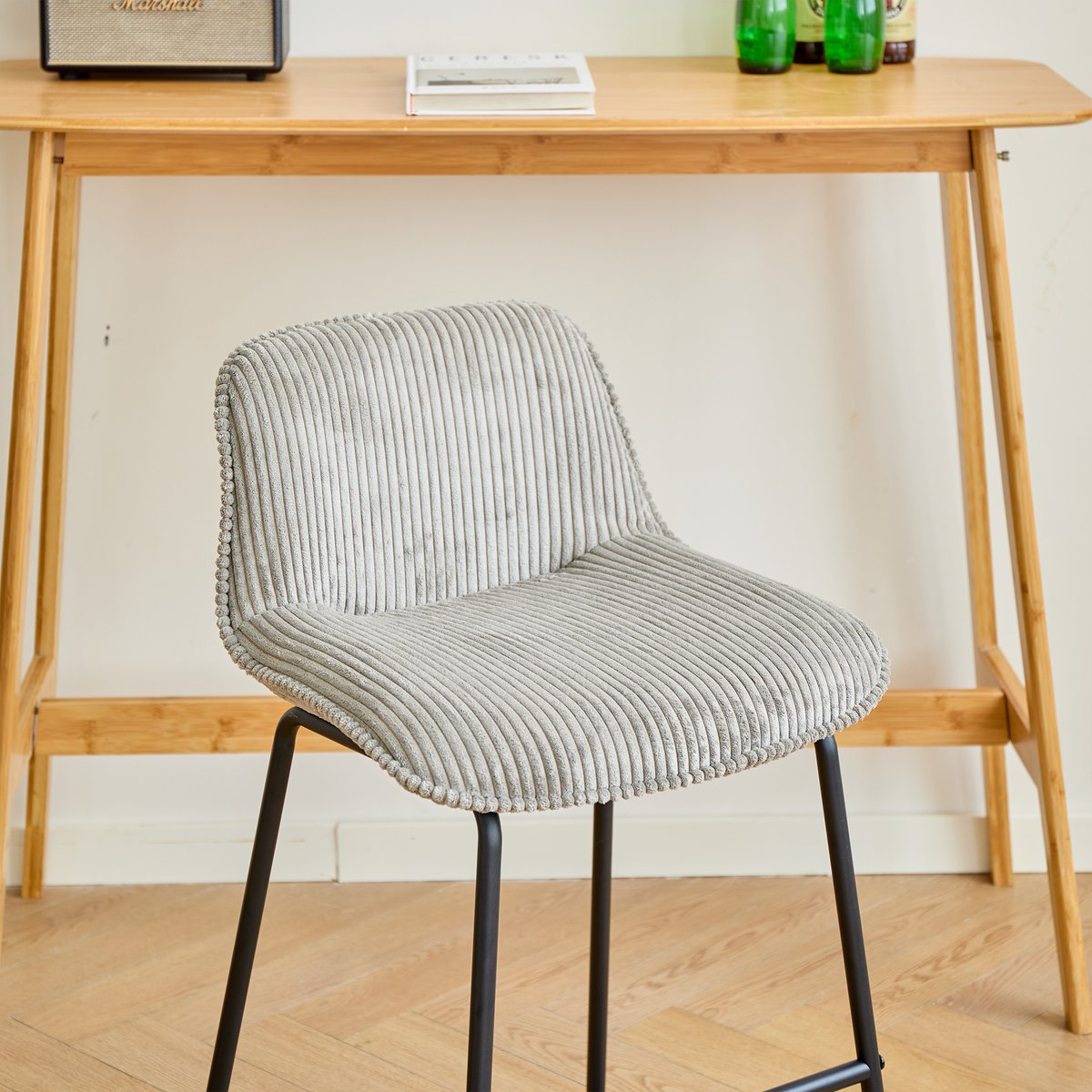 Lot de 2 tabourets de bar en métal CORIA gris, NORDLYS