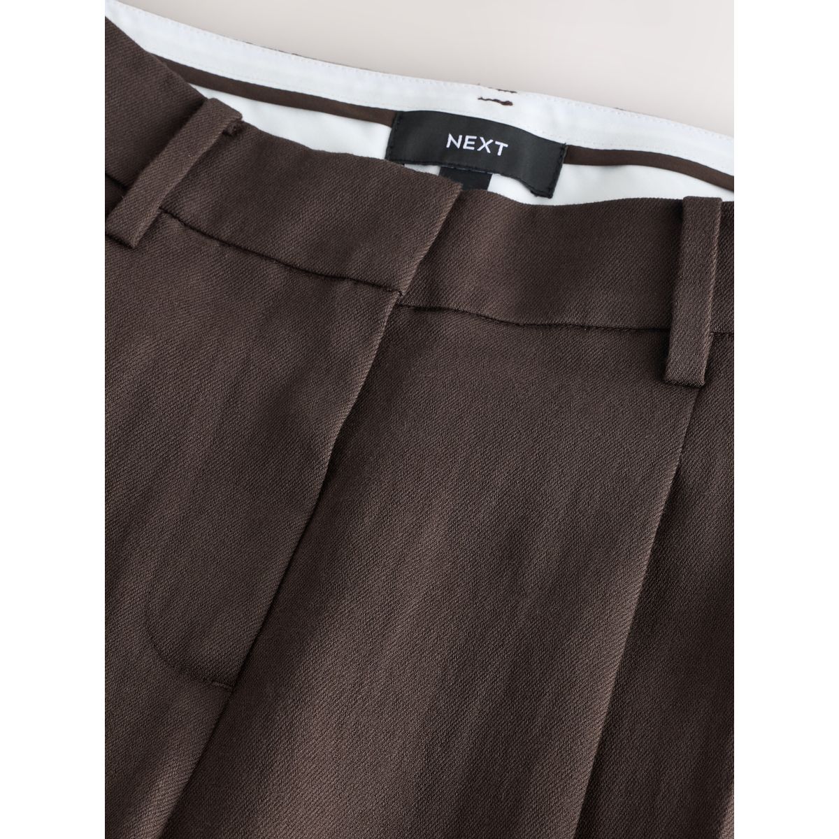 Pantalon palazzo effet froissé marron chocolat, NEXT