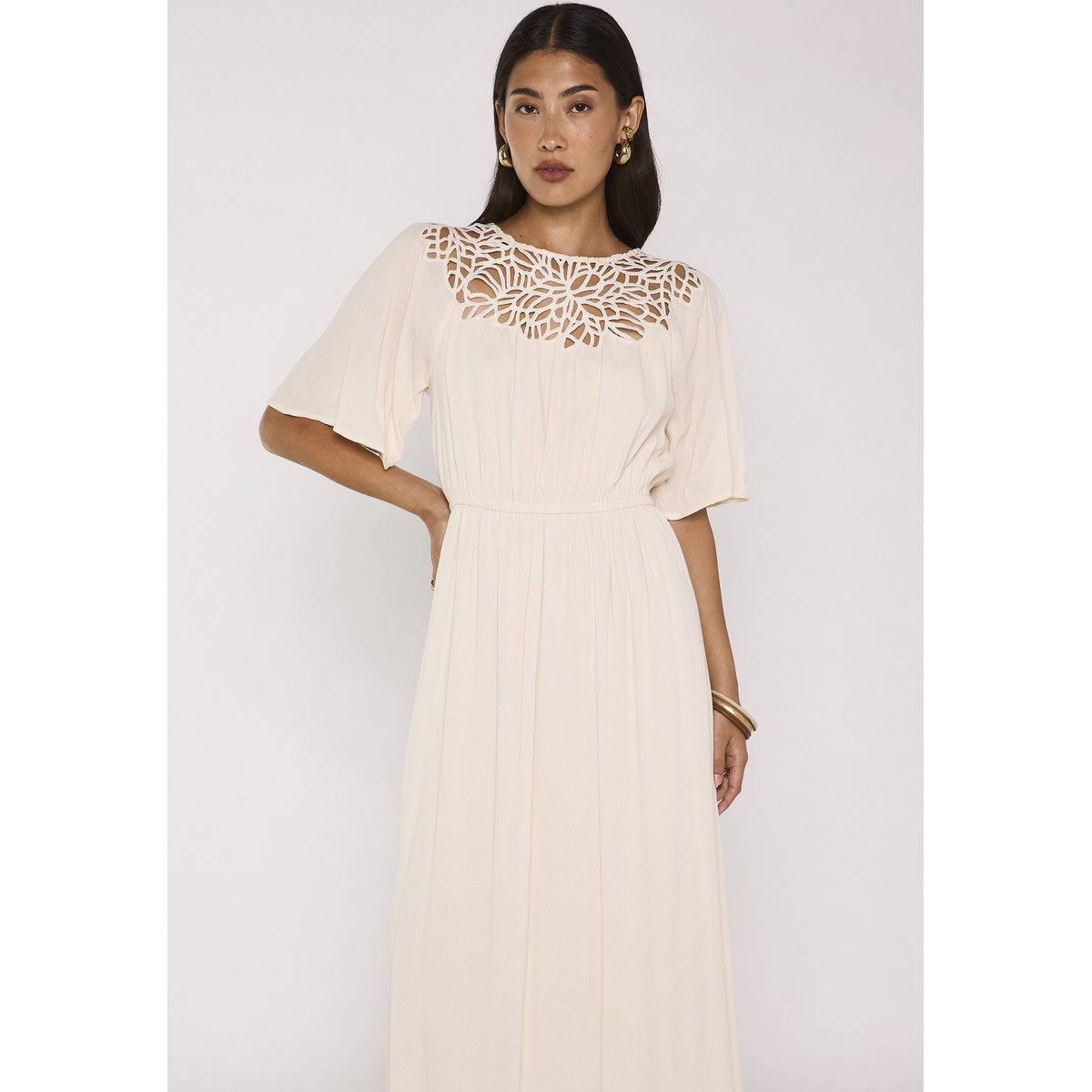Robe fluide à dentelles PERFECT ecru, Maison 123