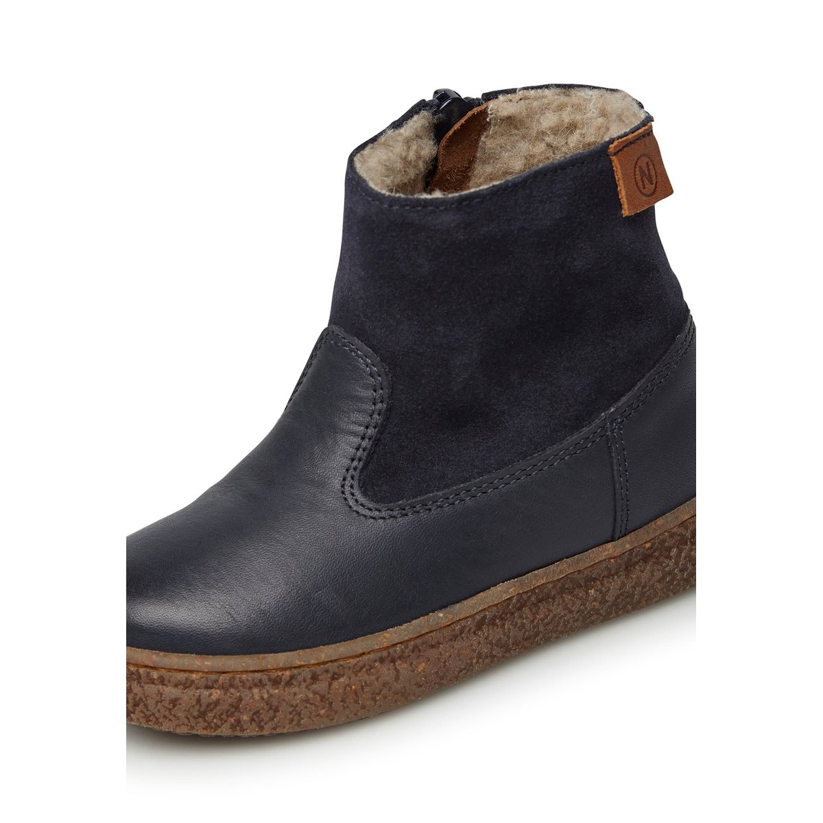 Bottines en cuir et suède ALPINA marine, NATURINO