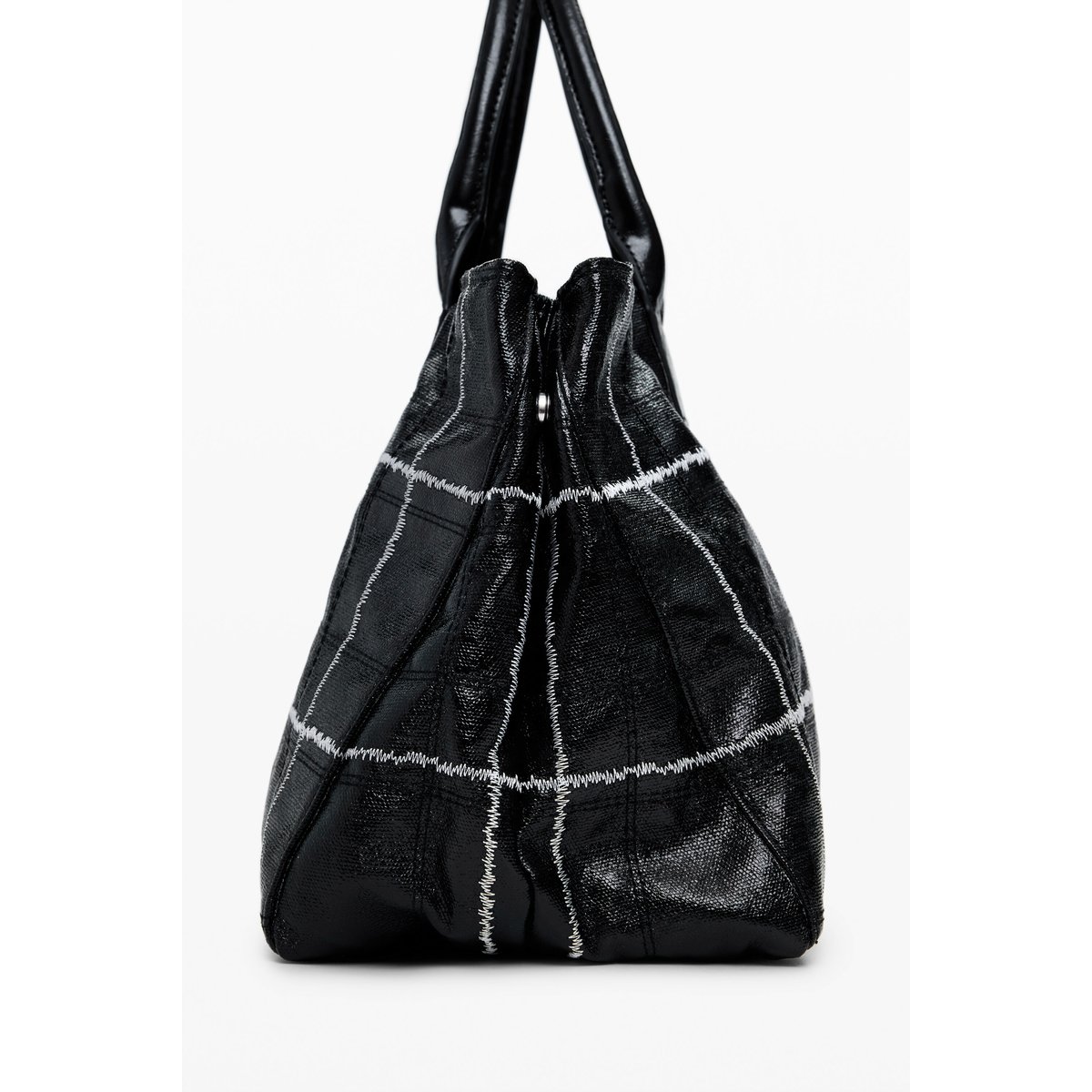 Sac cabas brillant moyen noir, DESIGUAL