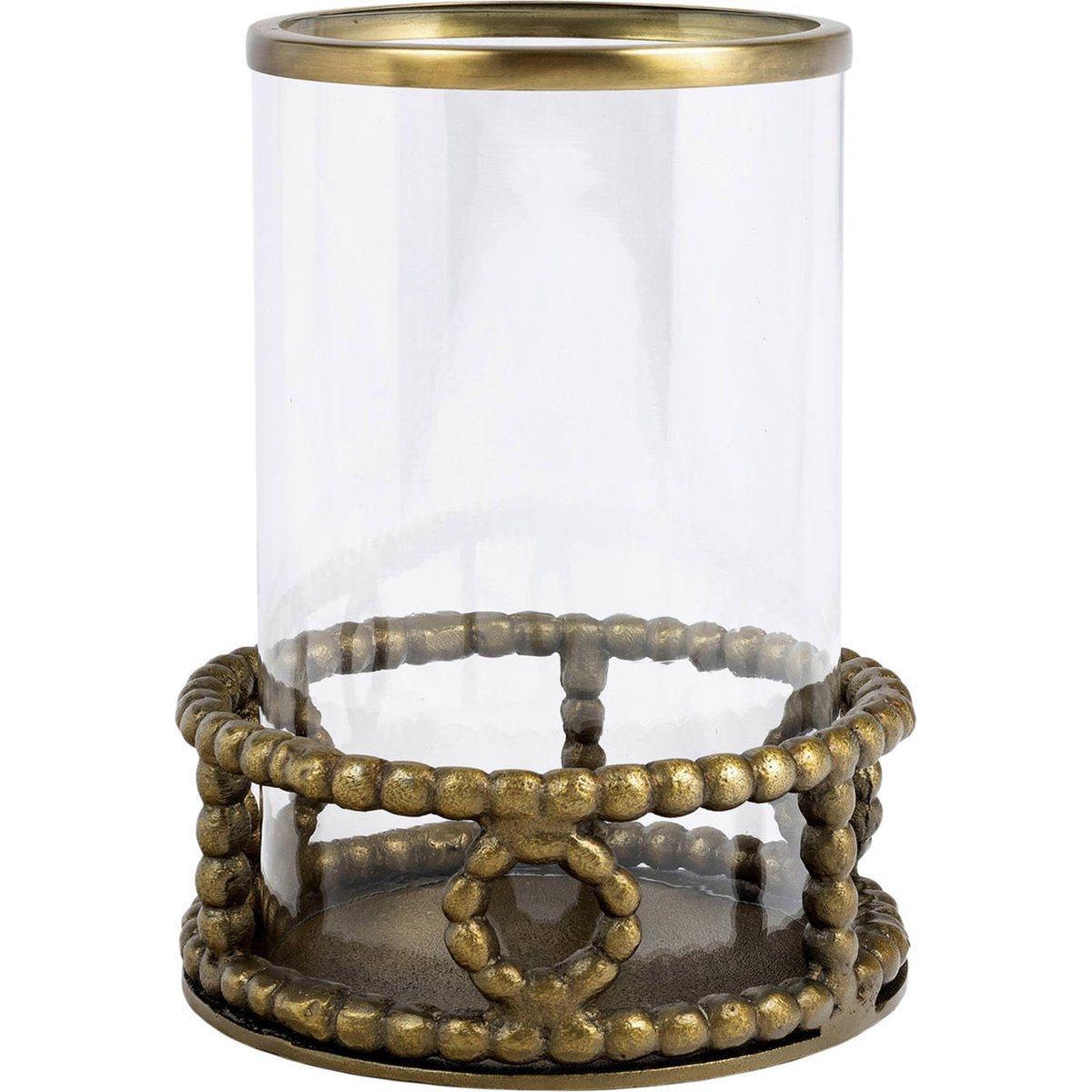 Photophore en verre finition laiton laiton antique, RECOLLECTION