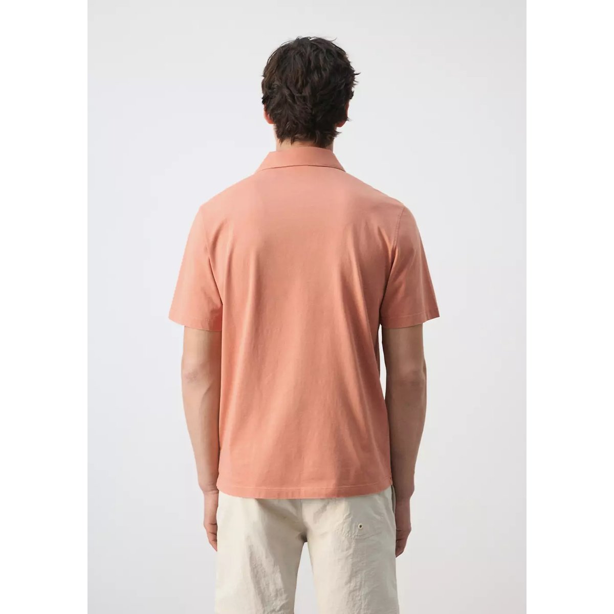 Polo 100 % coton délavé saumon, MANGO MAN