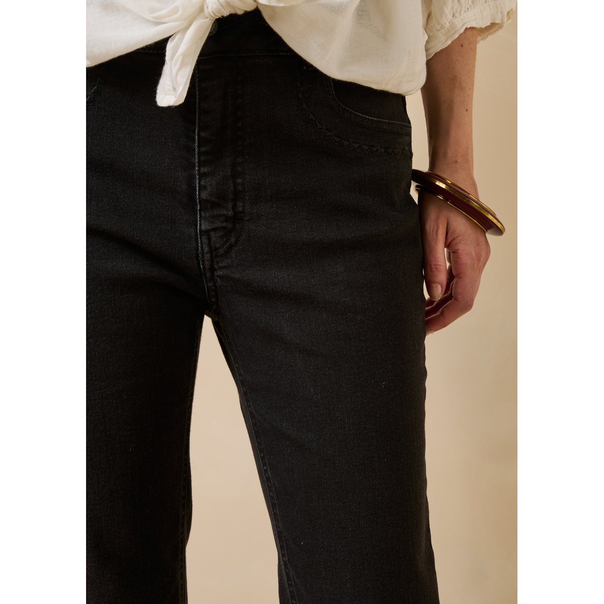 Jean slim en coton biologique dark black, LA FEE MARABOUTEE
