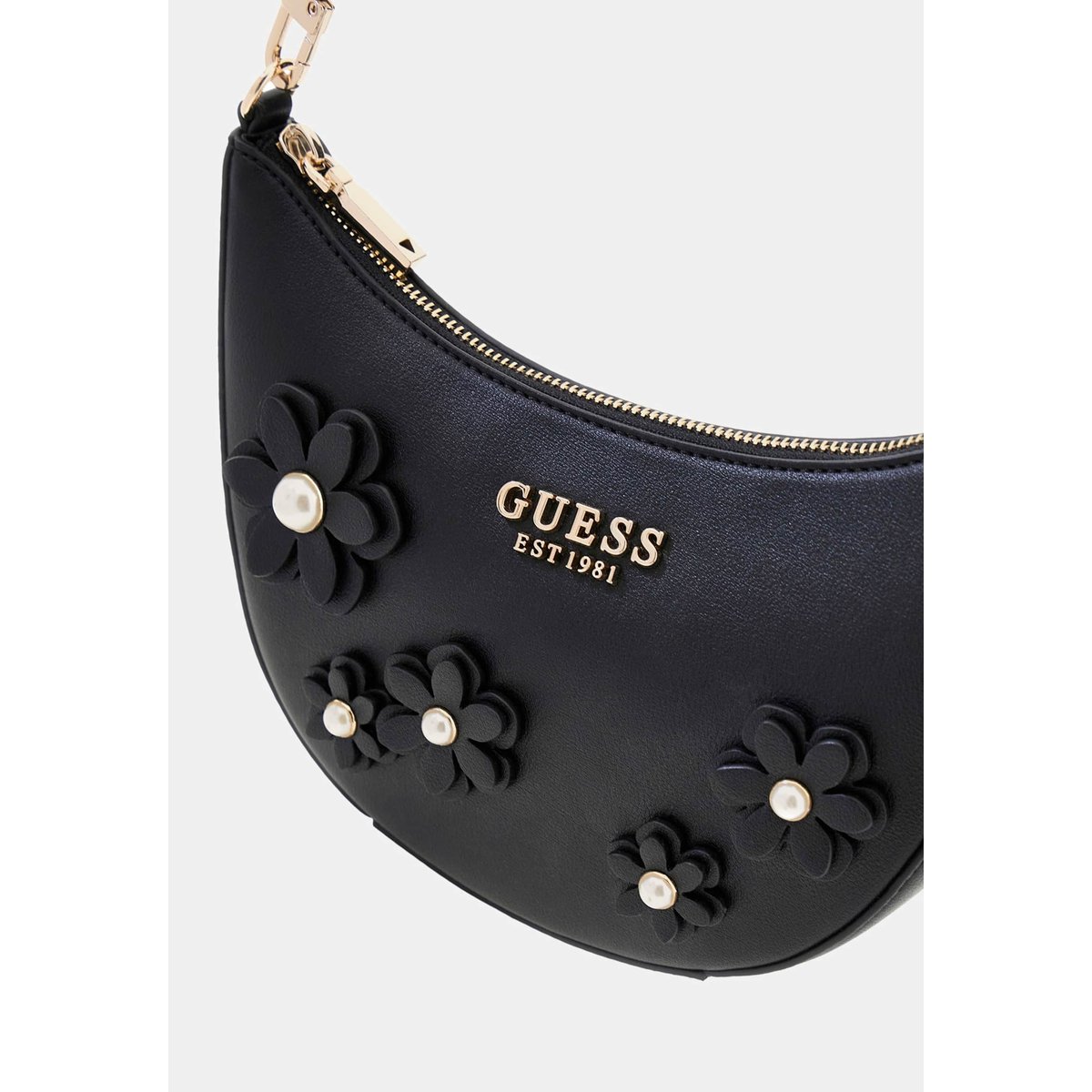 Mini Sac D'épaule Zaria Fleurs noir, GUESS