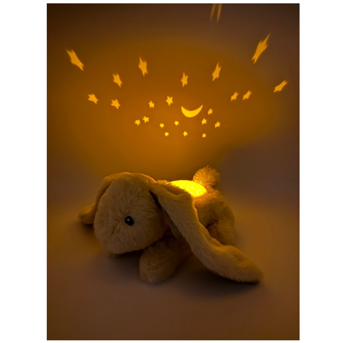 Peluche projecteur d'étoiles Lapin beige, CLOUD B