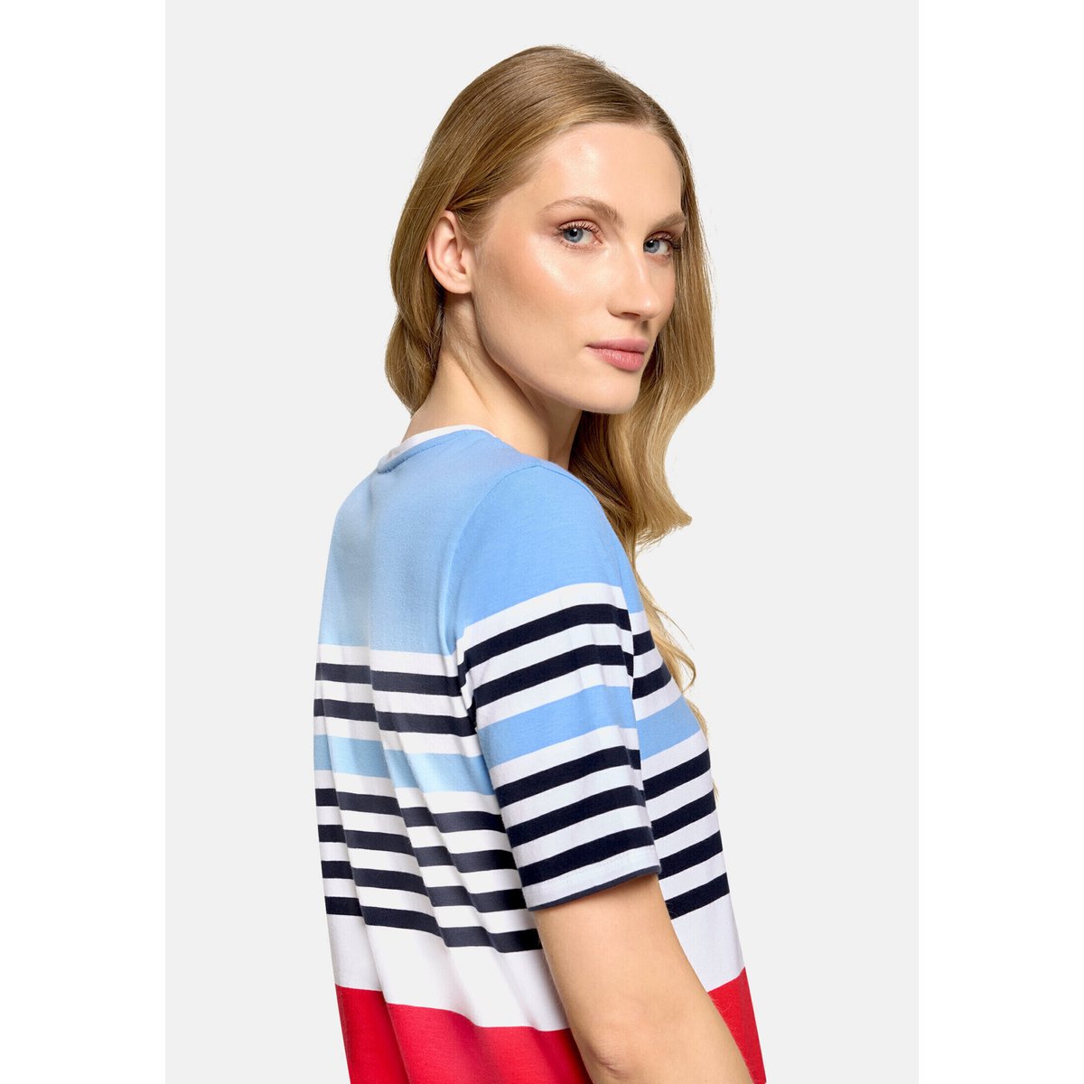 T-shirt basique à rayures horizontales bleu/rouge, BETTY BARCLAY