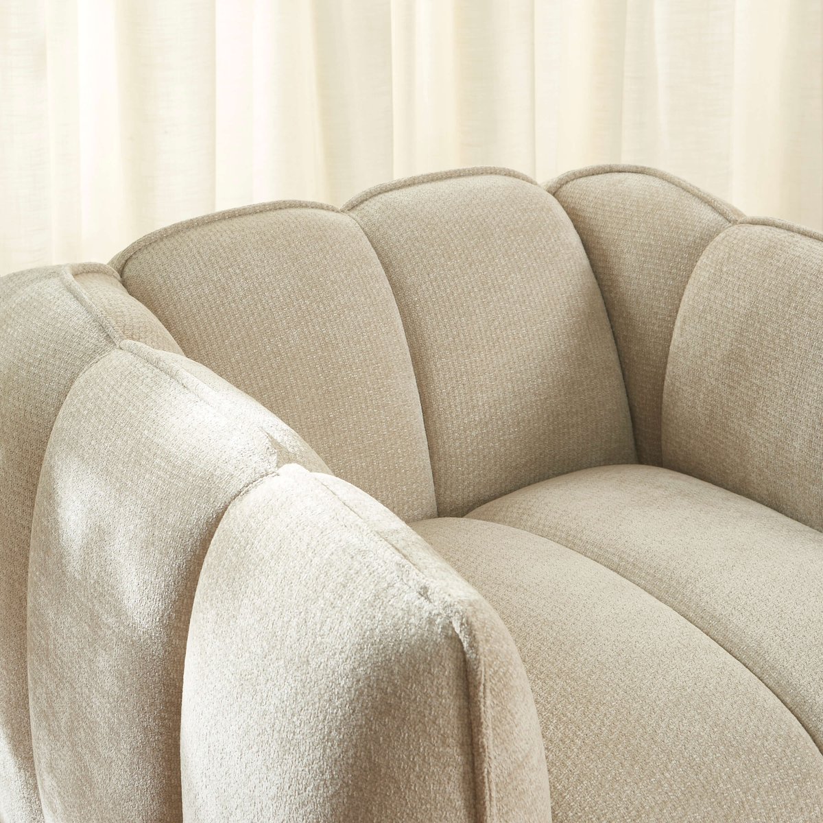 Fauteuil 1 place en tissu MATILDA beige, SORELH