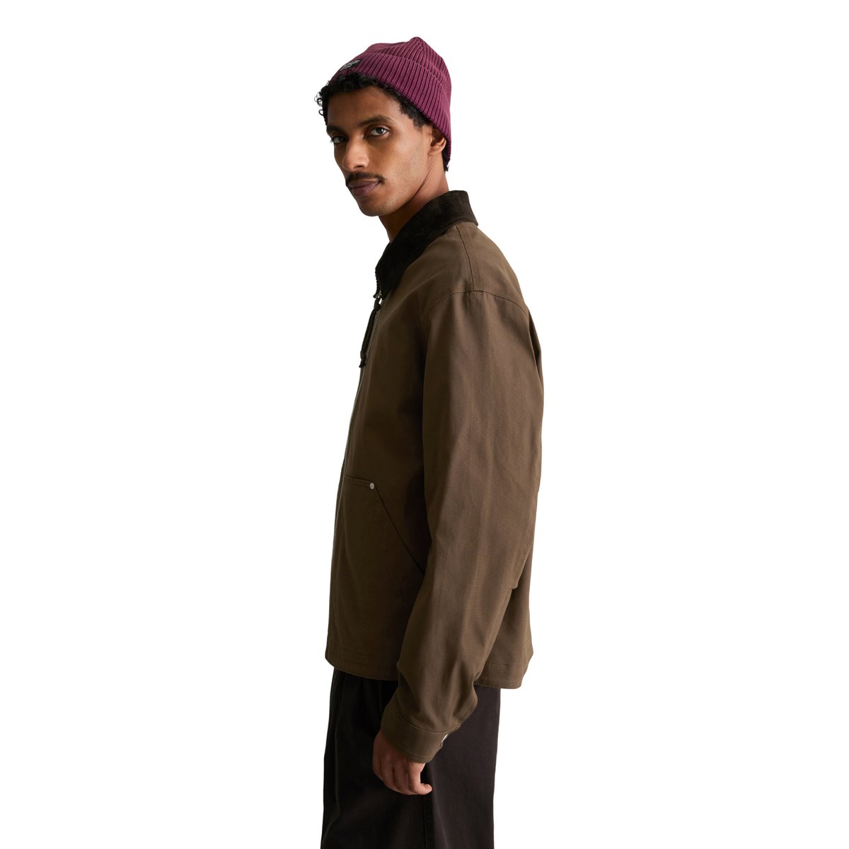 Veste de travail décontractée en toile de coton recyclée marron foncé, MARC O’POLO DENIM