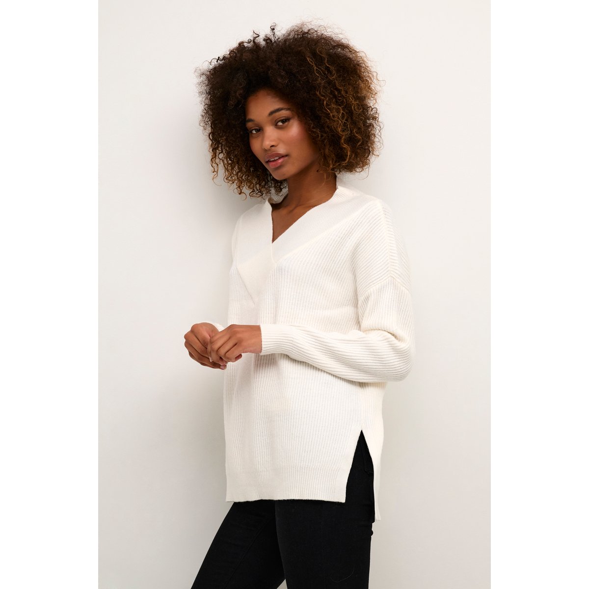 Pullover tricoté blanc spring gardenia, CULTURE