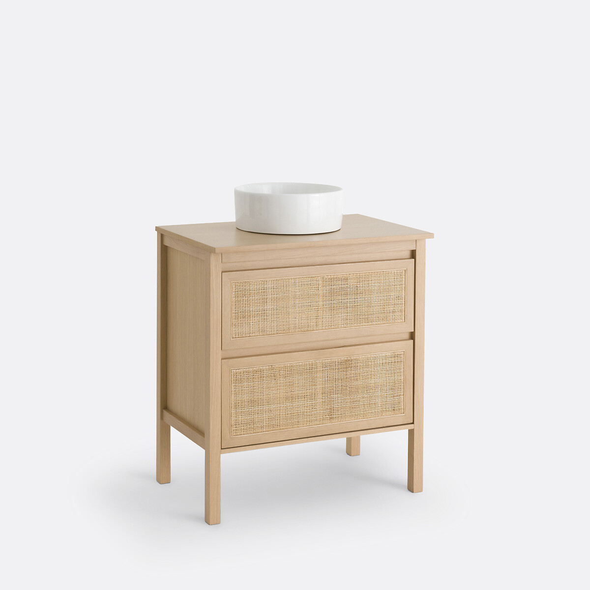 Lumpa L80cm Oak & Cane 2-Drawer Vanity Unit natural, LA REDOUTE INTERIEURS