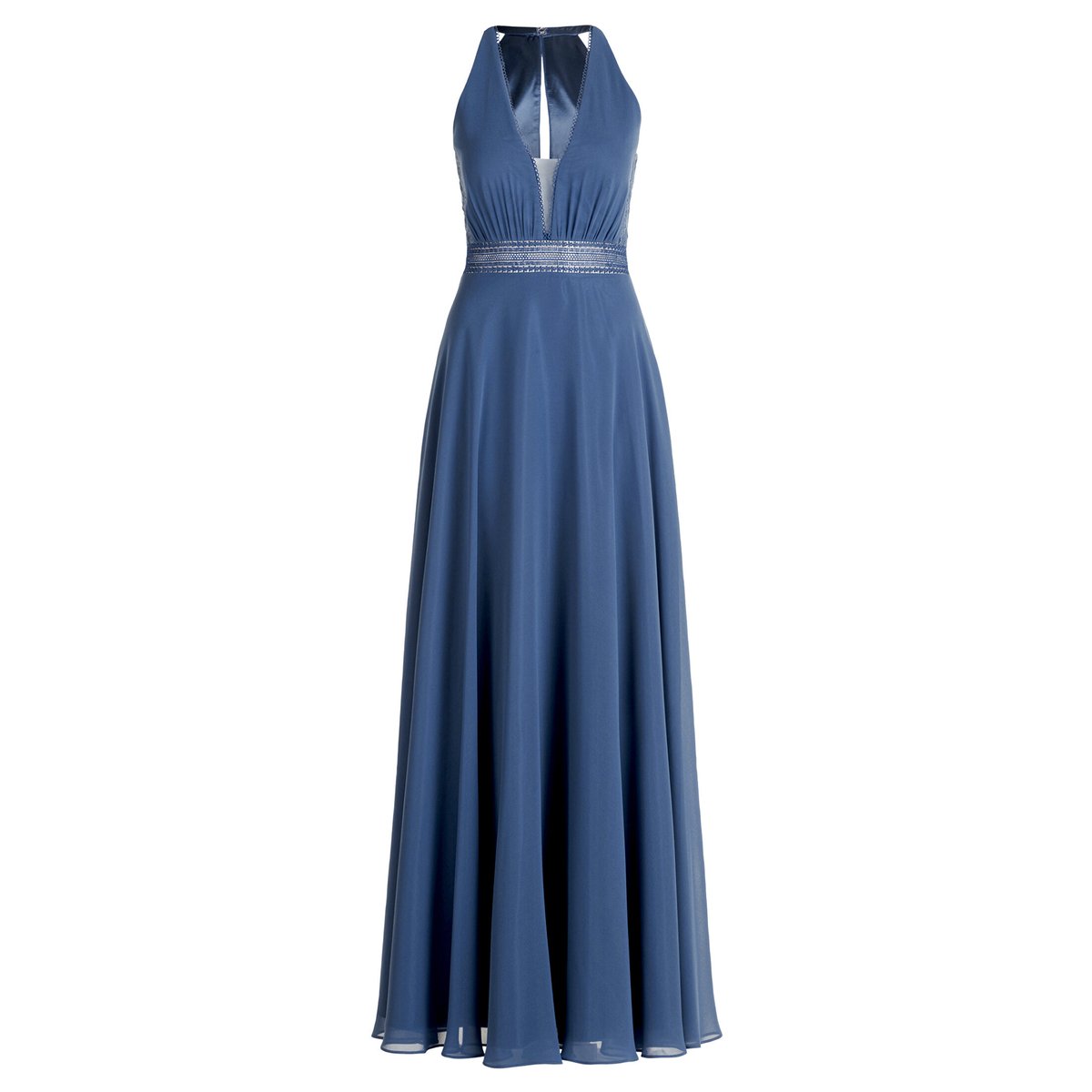 Robe de soirée en dentelle blue stone, VERA MONT