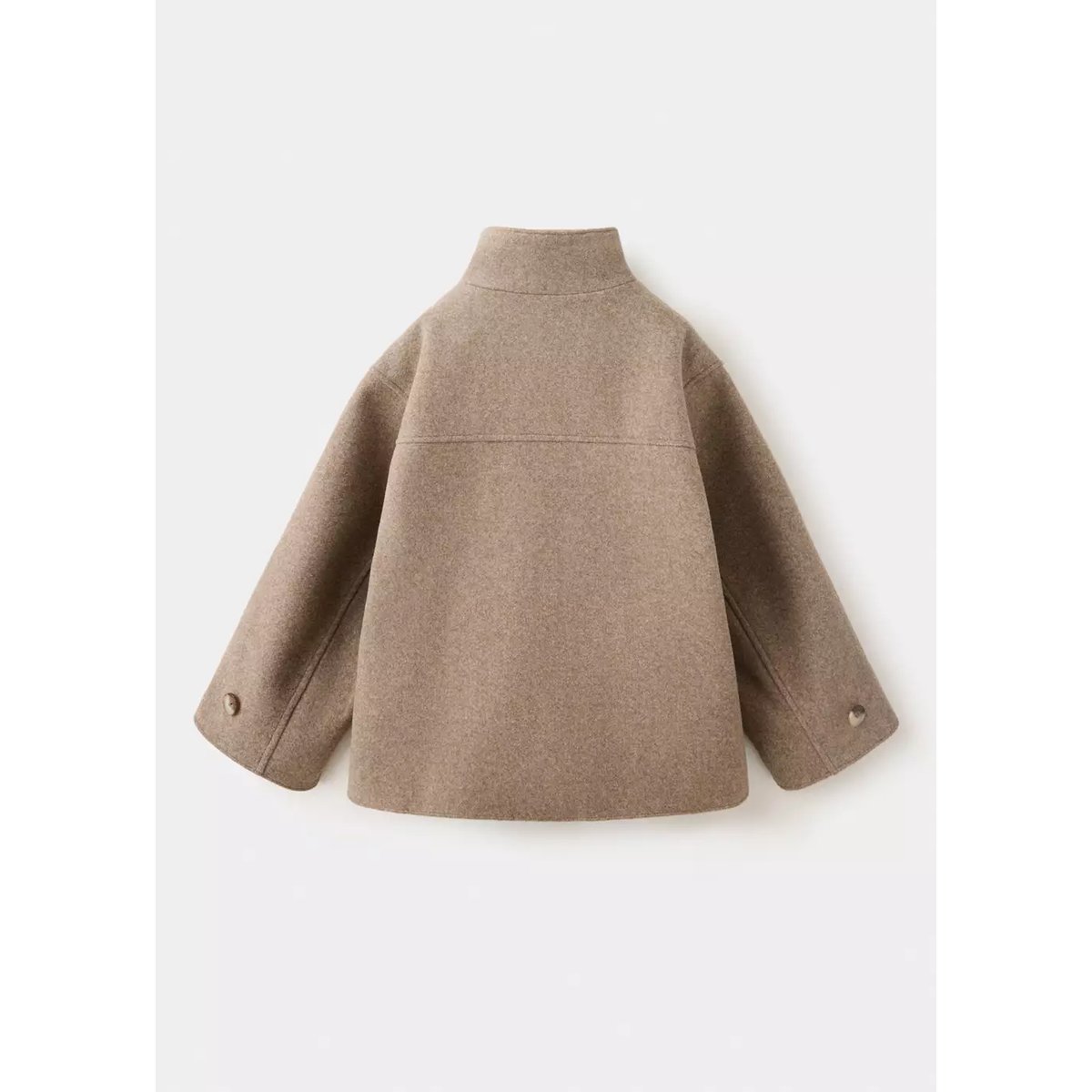 Manteau en drap à col cheminée marron moyen, MANGO KIDS